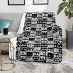 Black And White Cassette Tape Print Blanket