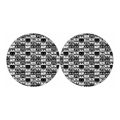 Black And White Cassette Tape Print Car Coasters