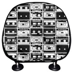 Black And White Cassette Tape Print Car Headrest Covers