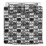 Black And White Cassette Tape Print Duvet Cover Bedding Set