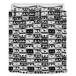 Black And White Cassette Tape Print Duvet Cover Bedding Set