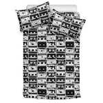 Black And White Cassette Tape Print Duvet Cover Bedding Set