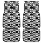 Black And White Cassette Tape Print Front and Back Car Floor Mats