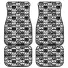 Black And White Cassette Tape Print Front and Back Car Floor Mats