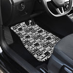 Black And White Cassette Tape Print Front and Back Car Floor Mats