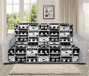 Black And White Cassette Tape Print Futon Protector