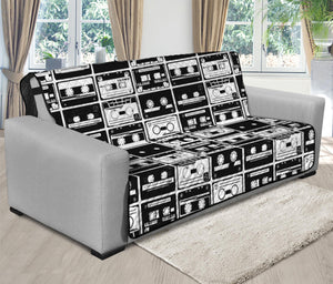 Black And White Cassette Tape Print Futon Protector