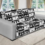 Black And White Cassette Tape Print Futon Protector