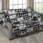 Black And White Cassette Tape Print Loveseat Protector