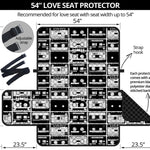 Black And White Cassette Tape Print Loveseat Protector