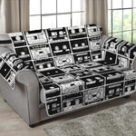 Black And White Cassette Tape Print Loveseat Protector