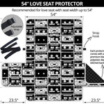 Black And White Cassette Tape Print Loveseat Protector