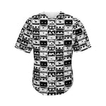 Black And White Cassette Tape Print Men's Baseball Jersey