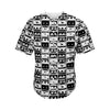 Black And White Cassette Tape Print Men's Baseball Jersey