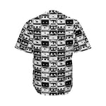 Black And White Cassette Tape Print Men's Baseball Jersey