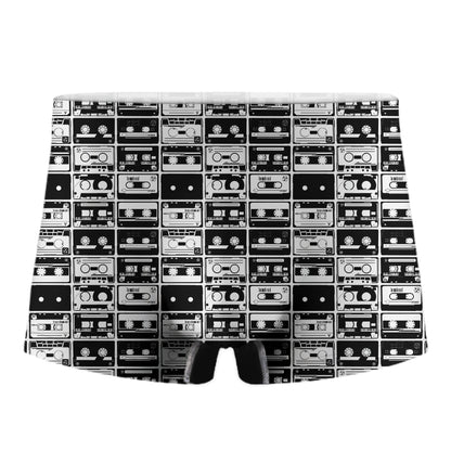Black And White Cassette Tape Print Men's Boxer Briefs