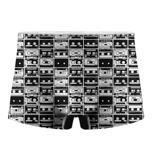 Black And White Cassette Tape Print Men's Boxer Briefs