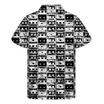 Black And White Cassette Tape Print Men's Short Sleeve Shirt