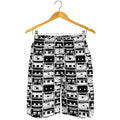 Black And White Cassette Tape Print Men's Shorts
