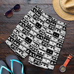 Black And White Cassette Tape Print Men's Shorts