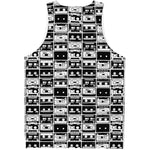 Black And White Cassette Tape Print Men's Tank Top