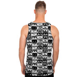 Black And White Cassette Tape Print Men's Tank Top