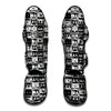 Black And White Cassette Tape Print Muay Thai Shin Guard