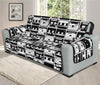 Black And White Cassette Tape Print Oversized Sofa Protector