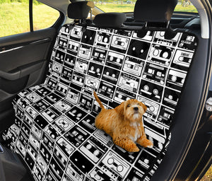 Black And White Cassette Tape Print Pet Car Back Seat Cover
