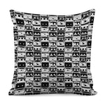 Black And White Cassette Tape Print Pillow Cover