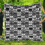 Black And White Cassette Tape Print Quilt