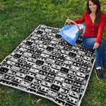 Black And White Cassette Tape Print Quilt