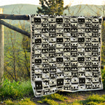 Black And White Cassette Tape Print Quilt