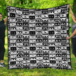 Black And White Cassette Tape Print Quilt