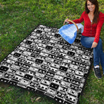 Black And White Cassette Tape Print Quilt