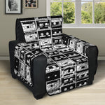 Black And White Cassette Tape Print Recliner Protector