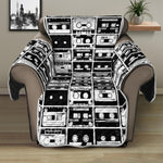 Black And White Cassette Tape Print Recliner Protector