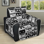 Black And White Cassette Tape Print Recliner Protector