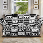 Black And White Cassette Tape Print Sofa Protector