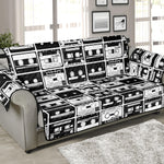 Black And White Cassette Tape Print Sofa Protector