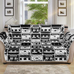 Black And White Cassette Tape Print Sofa Protector