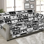 Black And White Cassette Tape Print Sofa Protector