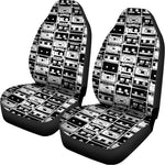 Black And White Cassette Tape Print Universal Fit Car Seat Covers