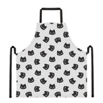 Black And White Cat Pattern Print Apron