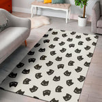 Black And White Cat Pattern Print Area Rug