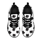 Black And White Cat Pattern Print Black Sneakers