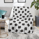 Black And White Cat Pattern Print Blanket