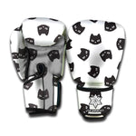 Black And White Cat Pattern Print Boxing Gloves