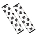 Black And White Cat Pattern Print Car Seat Belt Covers