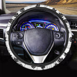 Black And White Cat Pattern Print Car Steering Wheel Cover